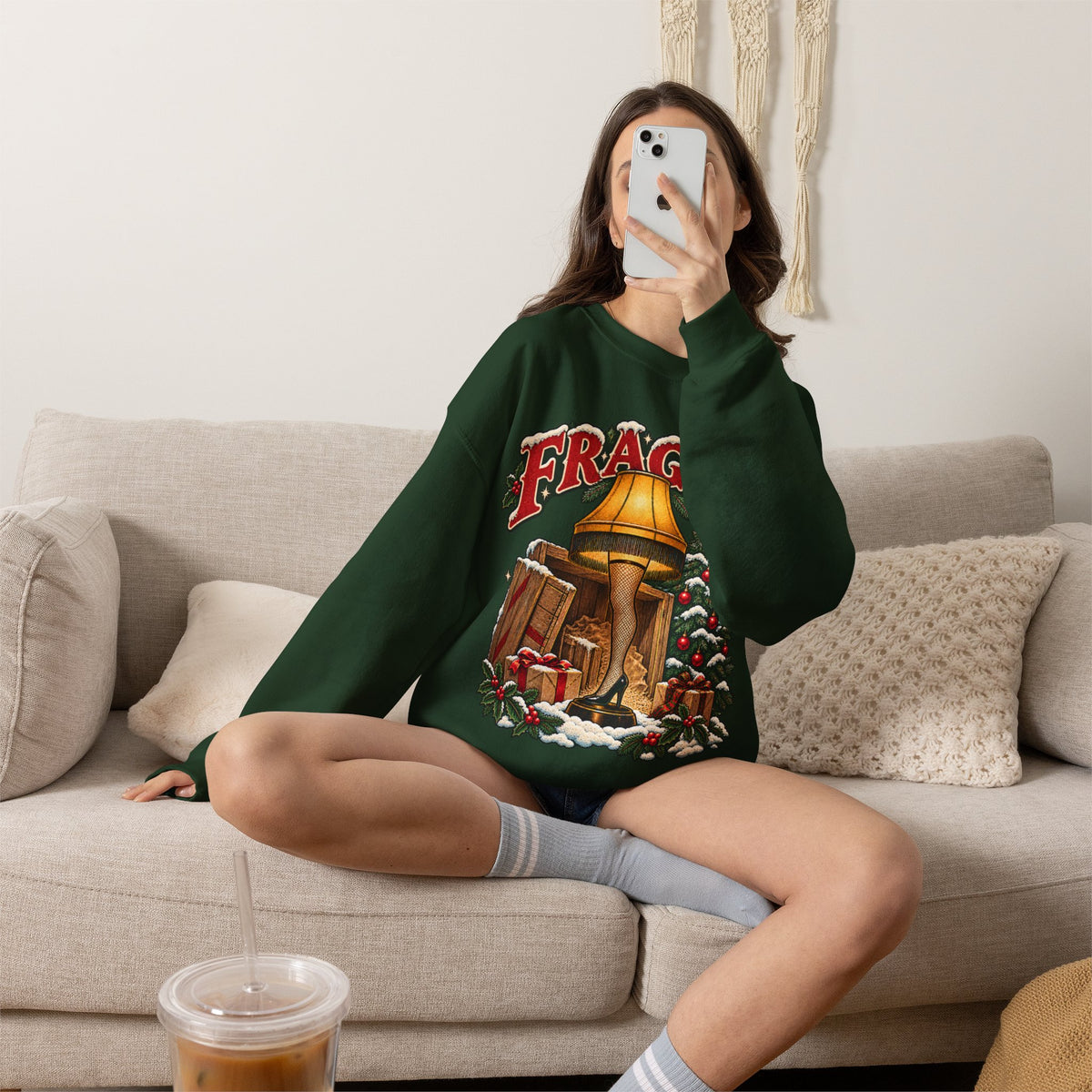 A Christmas Story 'Fragile' Leg Lamp Crewneck Sweatshirt