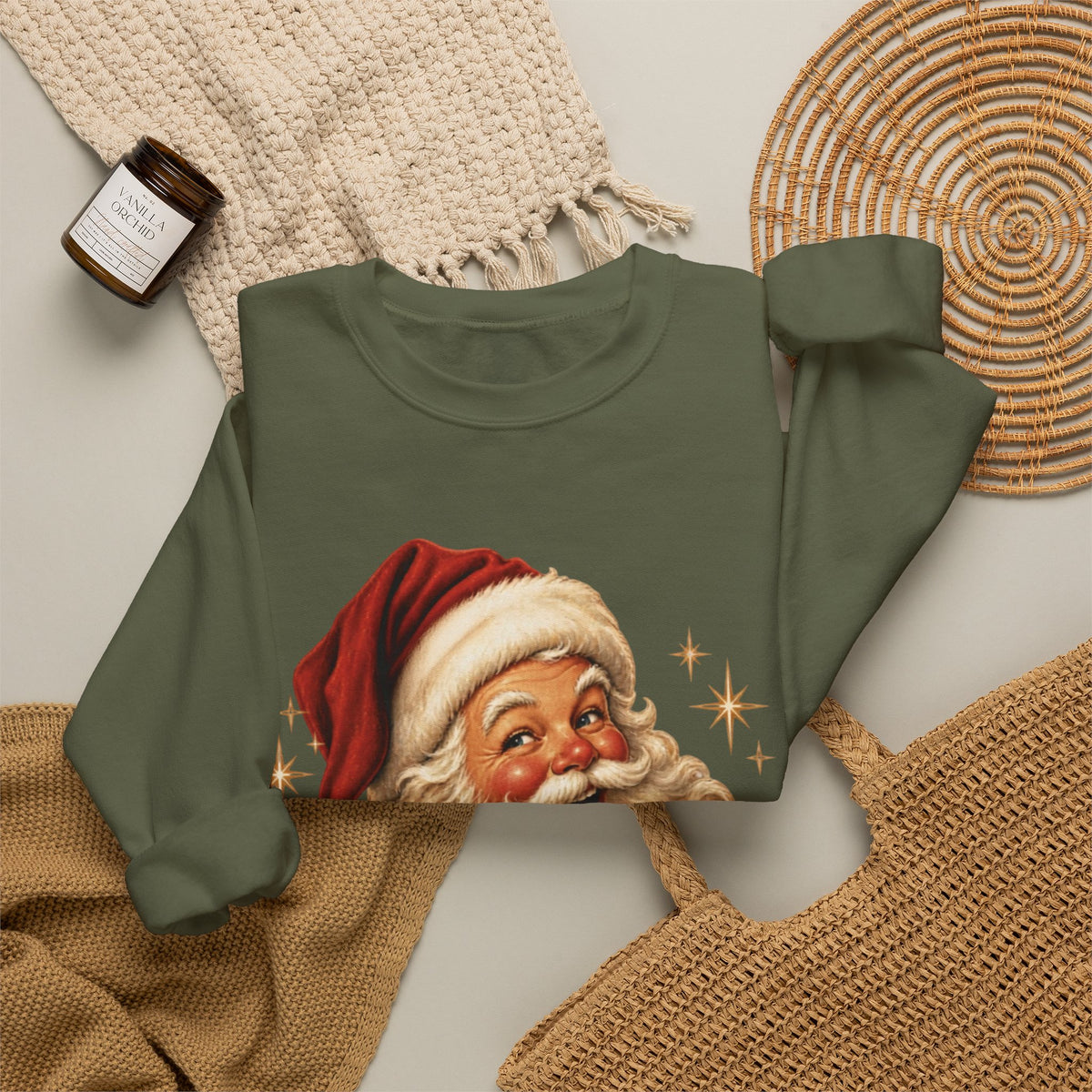 Vintage Santa Claus Crewneck Sweatshirt Printify