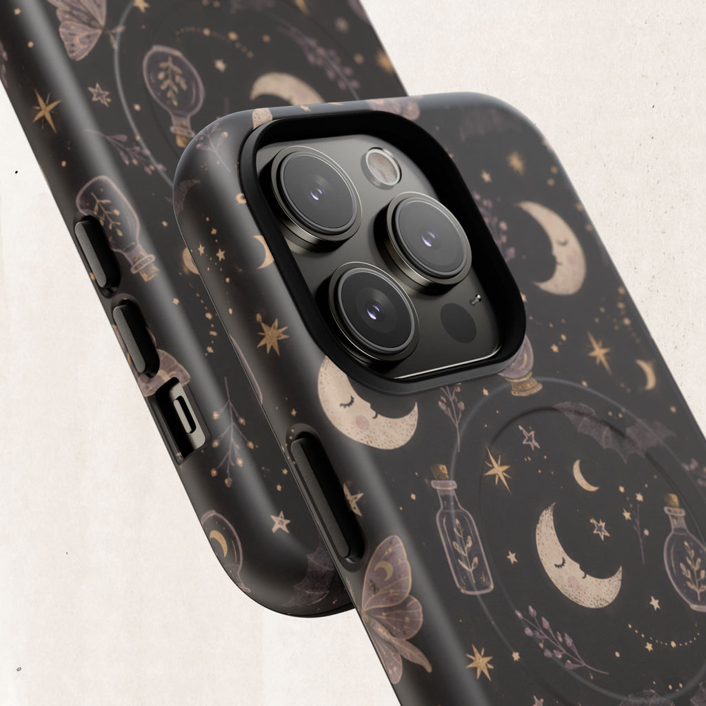 Moon & Moth Magnetic Phone Case — Celestial Protective Tough Case