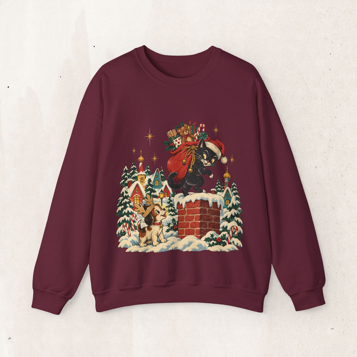 Christmas Santa Bear Sweatshirt, Woodland Bear Christmas Crewneck
