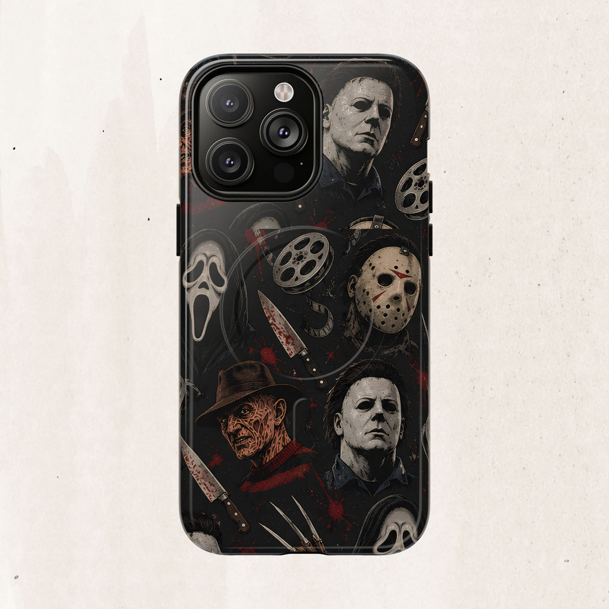 Horror Icons Magnetic Phone Case — Michael Myers, Freddy & Ghost Face Design
