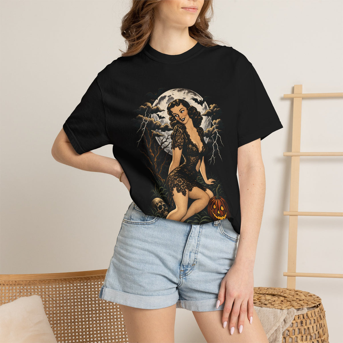 Vintage Pin-Up Witch Tee