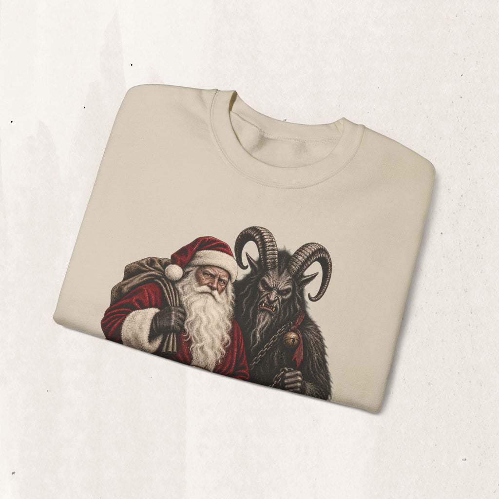 Krampus & Santa Claus Christmas Crewneck Sweater