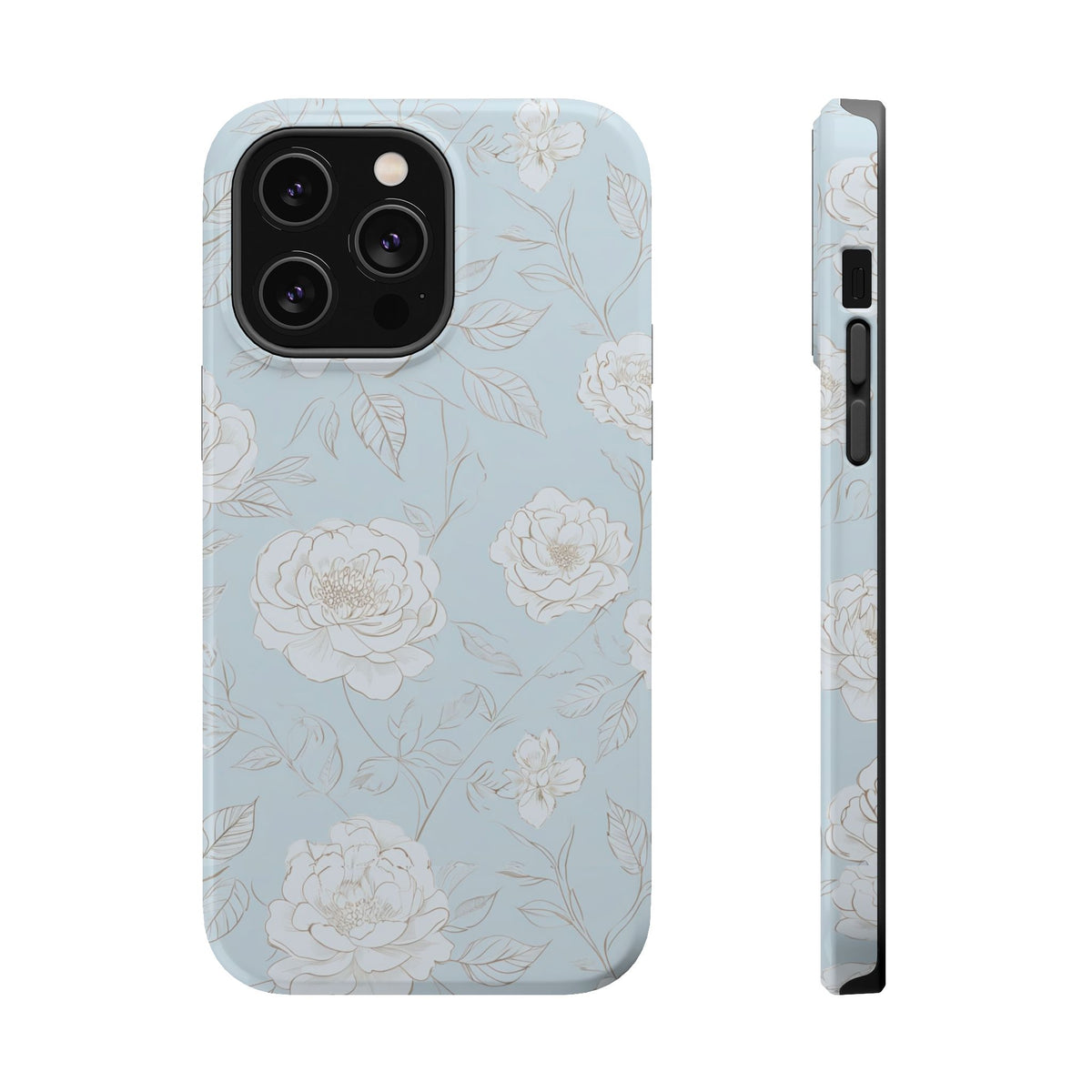 Blue Floral Magnetic Phone Case, alternate view