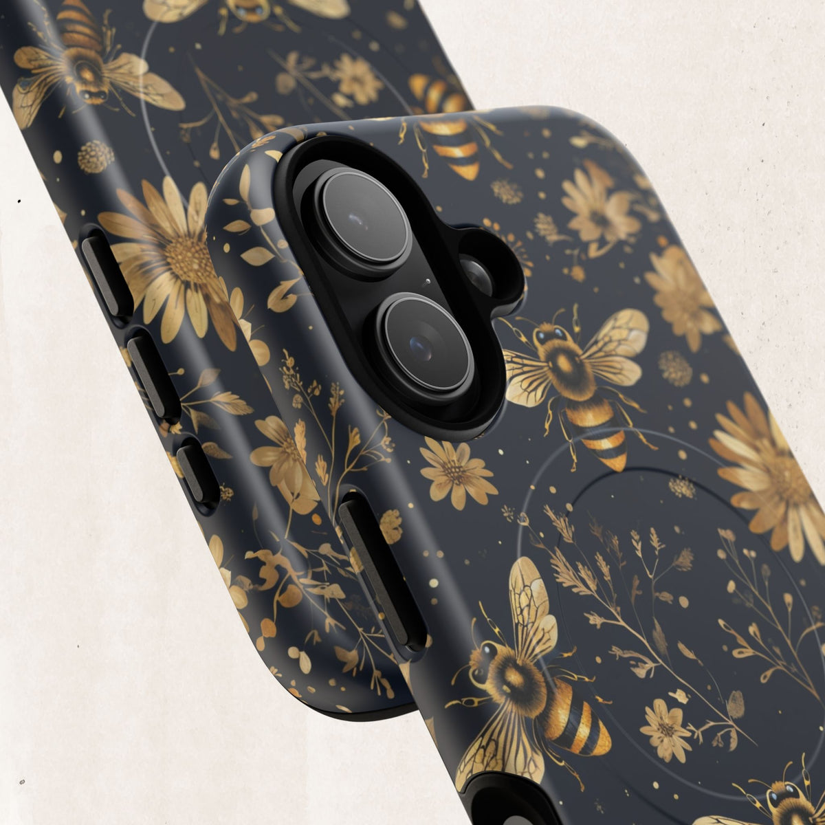 Gold Bees & Daisies Magnetic Tough Case