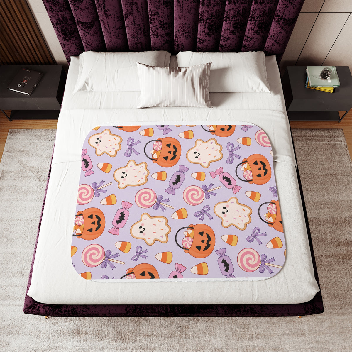 Halloween Candy Sherpa Blanket