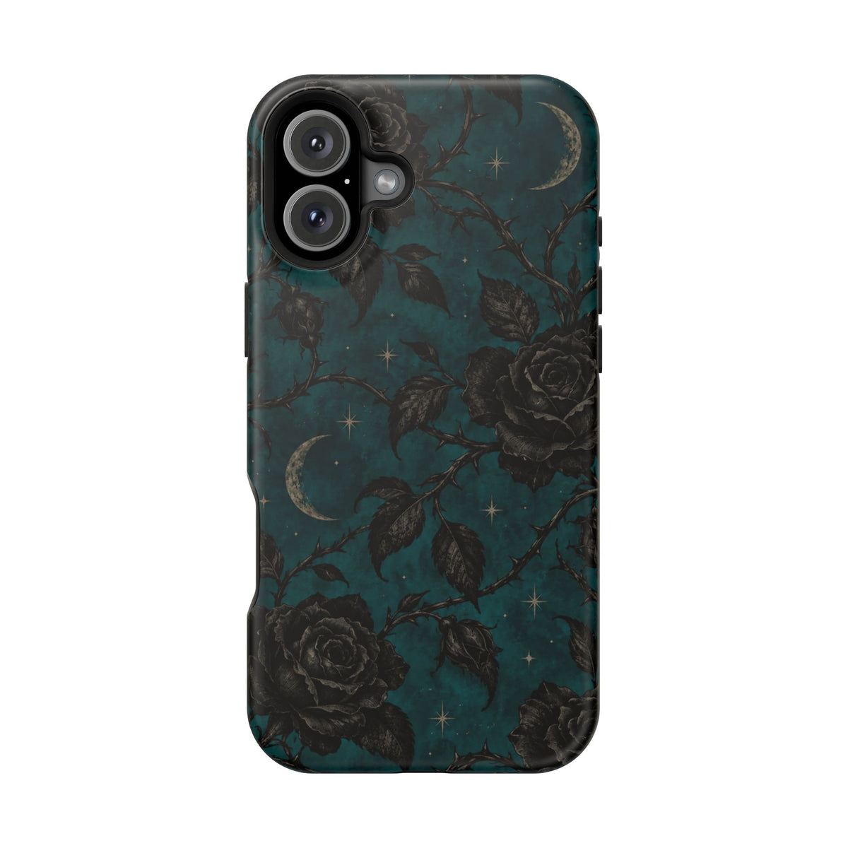 Teal Moon & Black Rose Magnetic Phone Case, alternate view