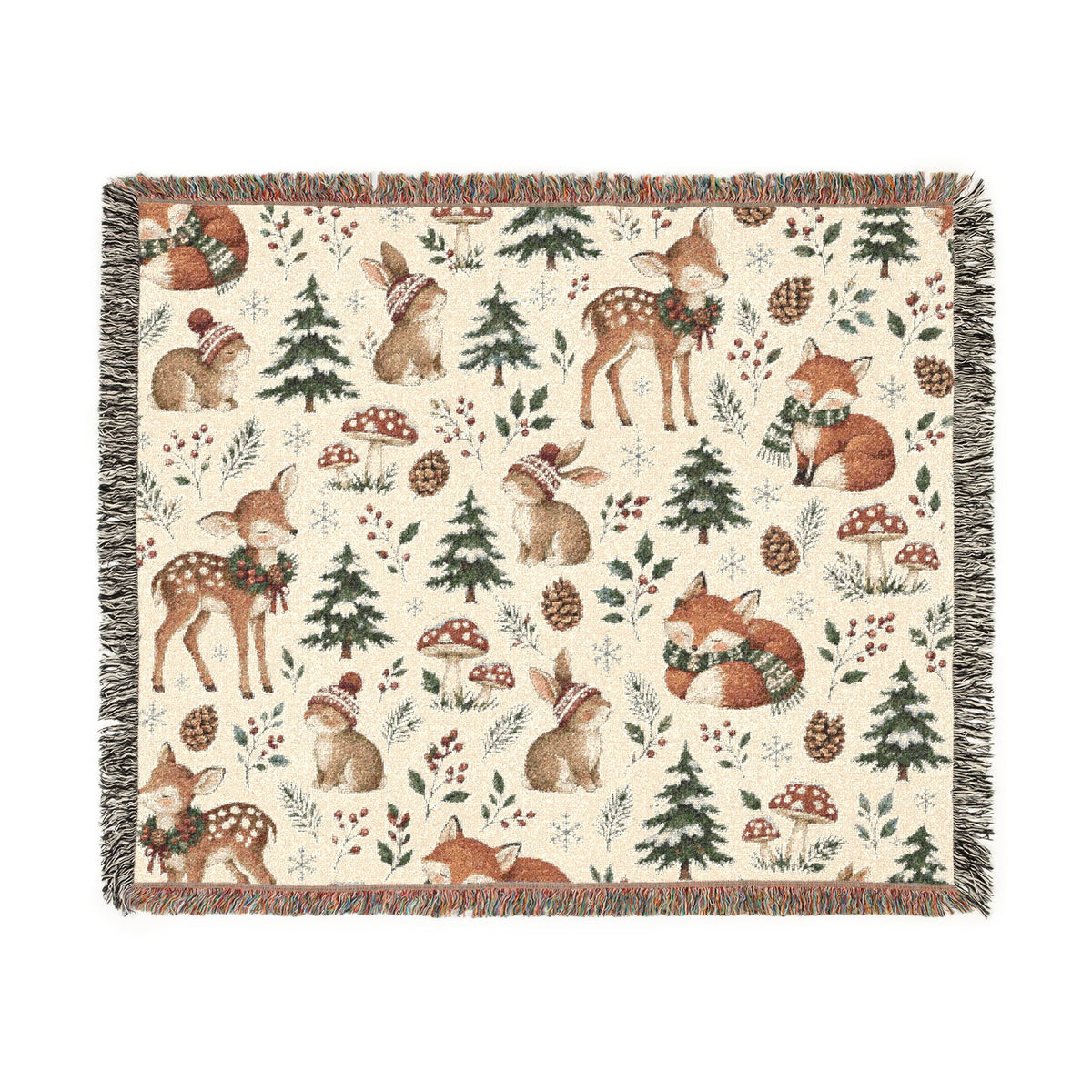 Woodland Winter Woven Blanket
