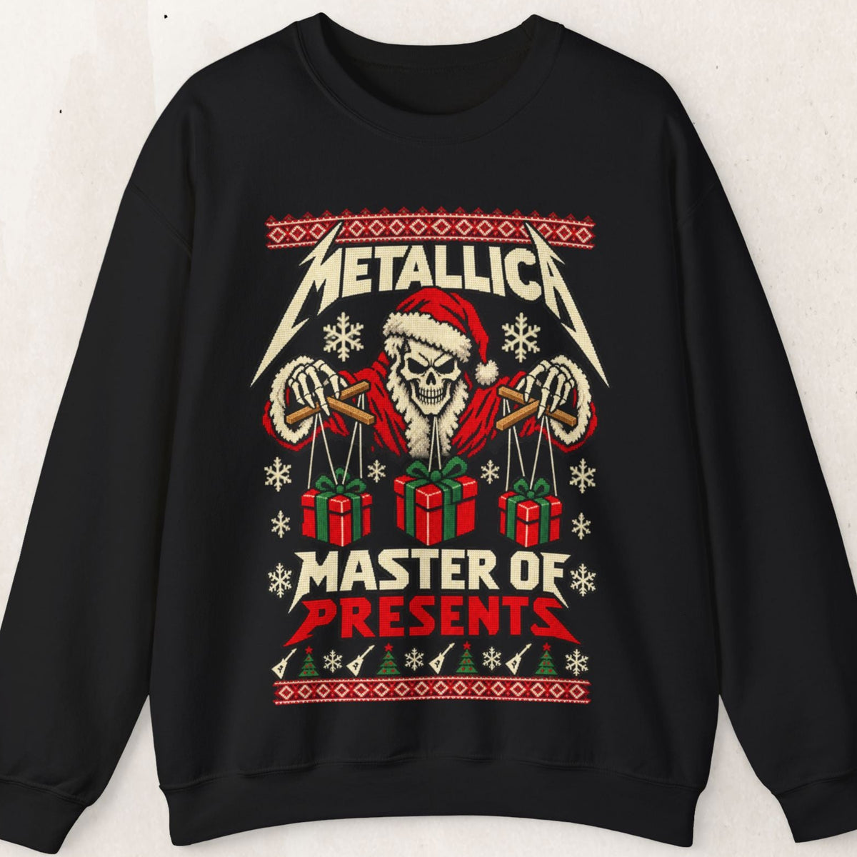 Metallica Master of Presents Christmas Sweatshirt – Black