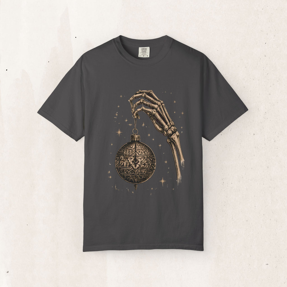 Skeleton Hand Holding Ornament Tee Printify