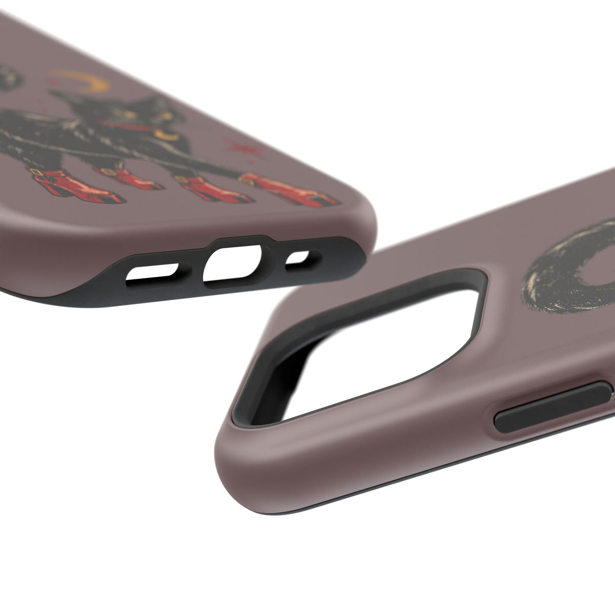 Black Cat in Red Boots MagSafe Phone Case, alternate view