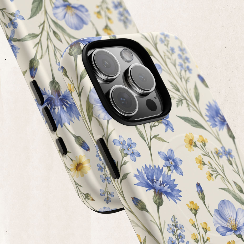 Floral Blue Cornflower  Magnetic Phone Case
