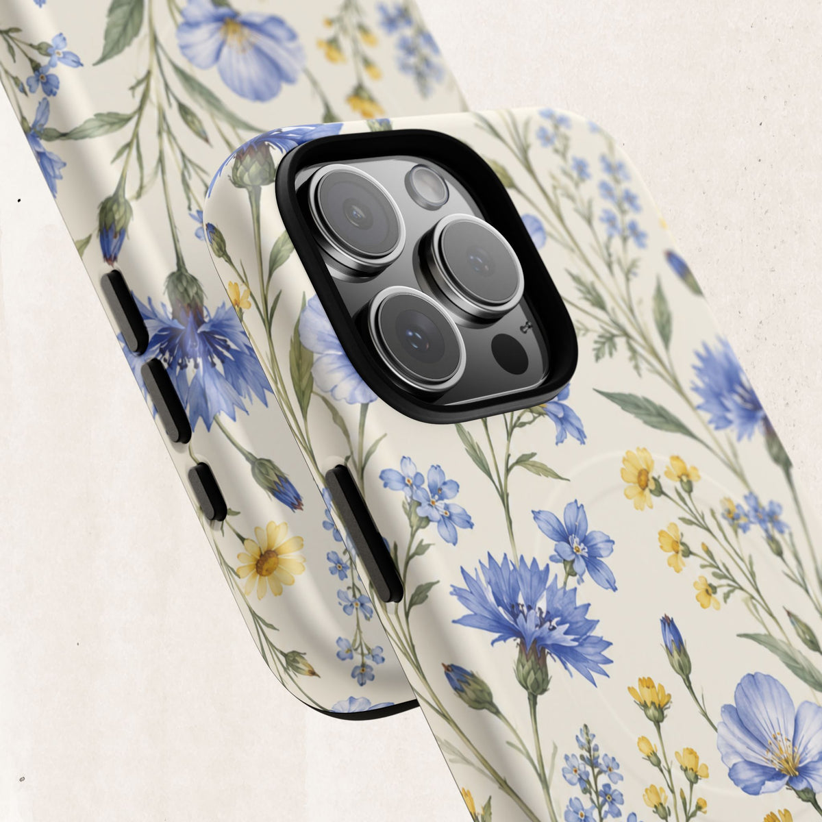 Floral Blue Cornflower  Magnetic Phone Case
