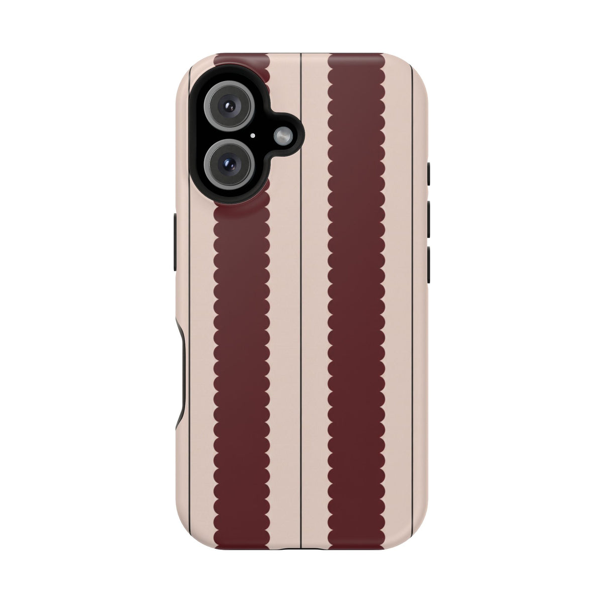 Burgundy Scallop Stripe Magnetic Phone Case, alternate view