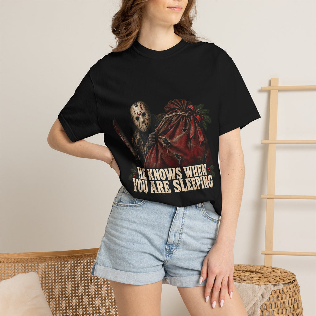 Jason Vorhees "He Knows When You Are Sleeping" Christmas Tee