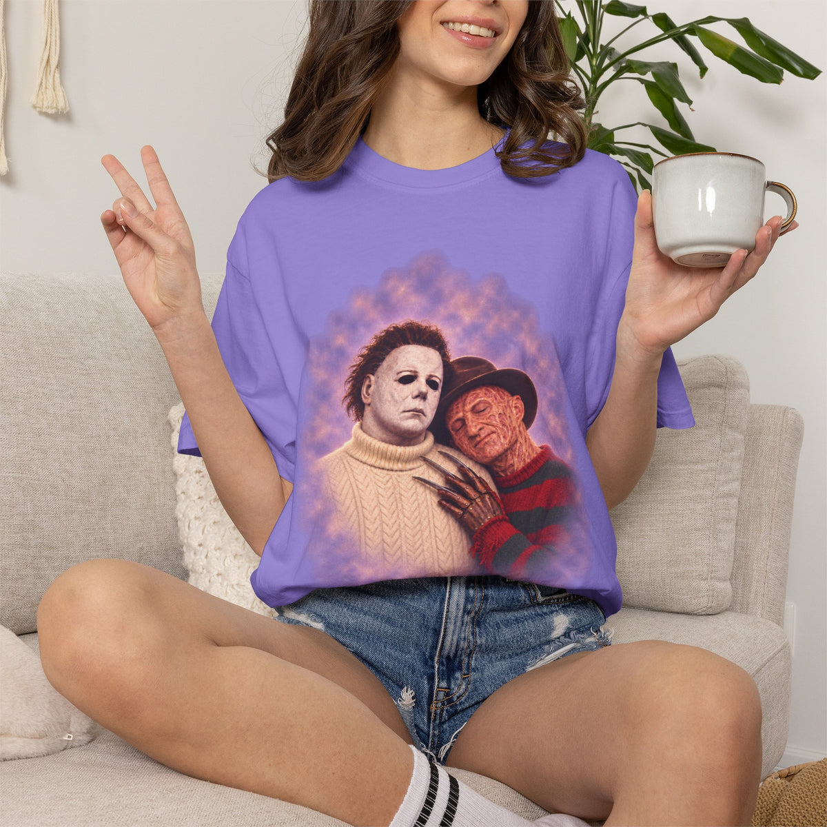 Michael Myers & Freddy Kreuger 80's Portrait Tee