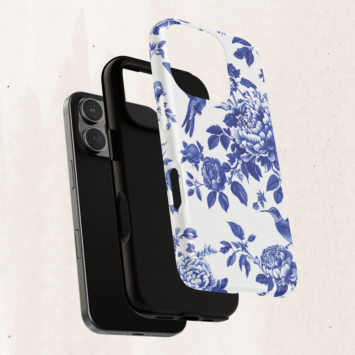 Blue Floral Bird Tough Magnetic Phone Case