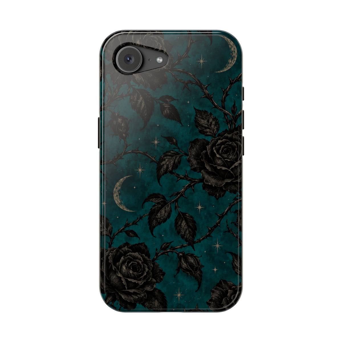 Teal Moon & Black Rose Magnetic Phone Case, alternate view