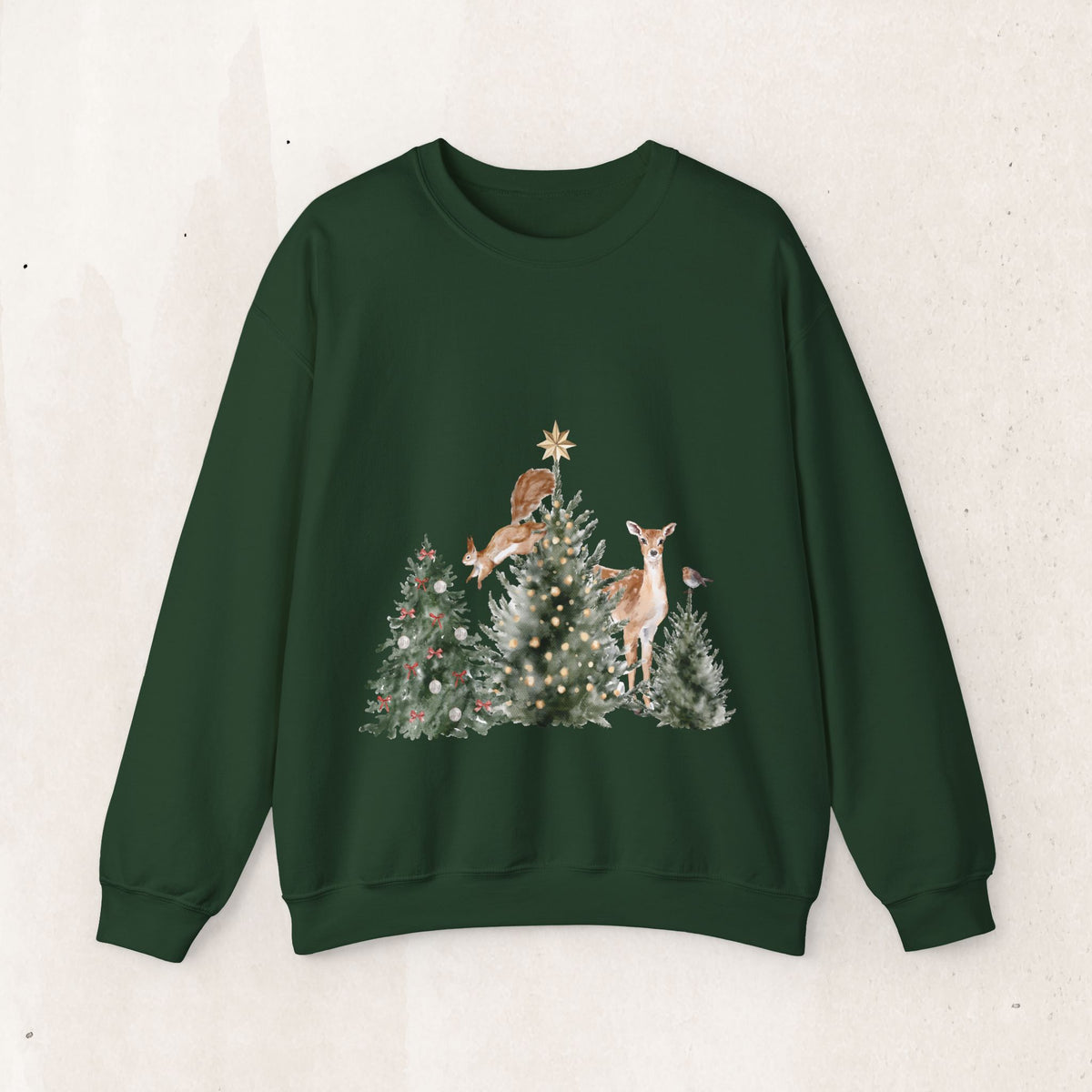 Christmas Woodland Deer Crewneck Sweatshirt