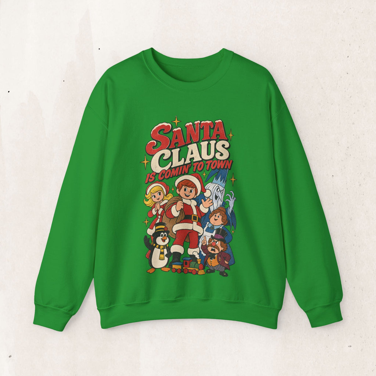 Santa Claus Is Comin' to Town Christmas Crewneck Sweatshirt