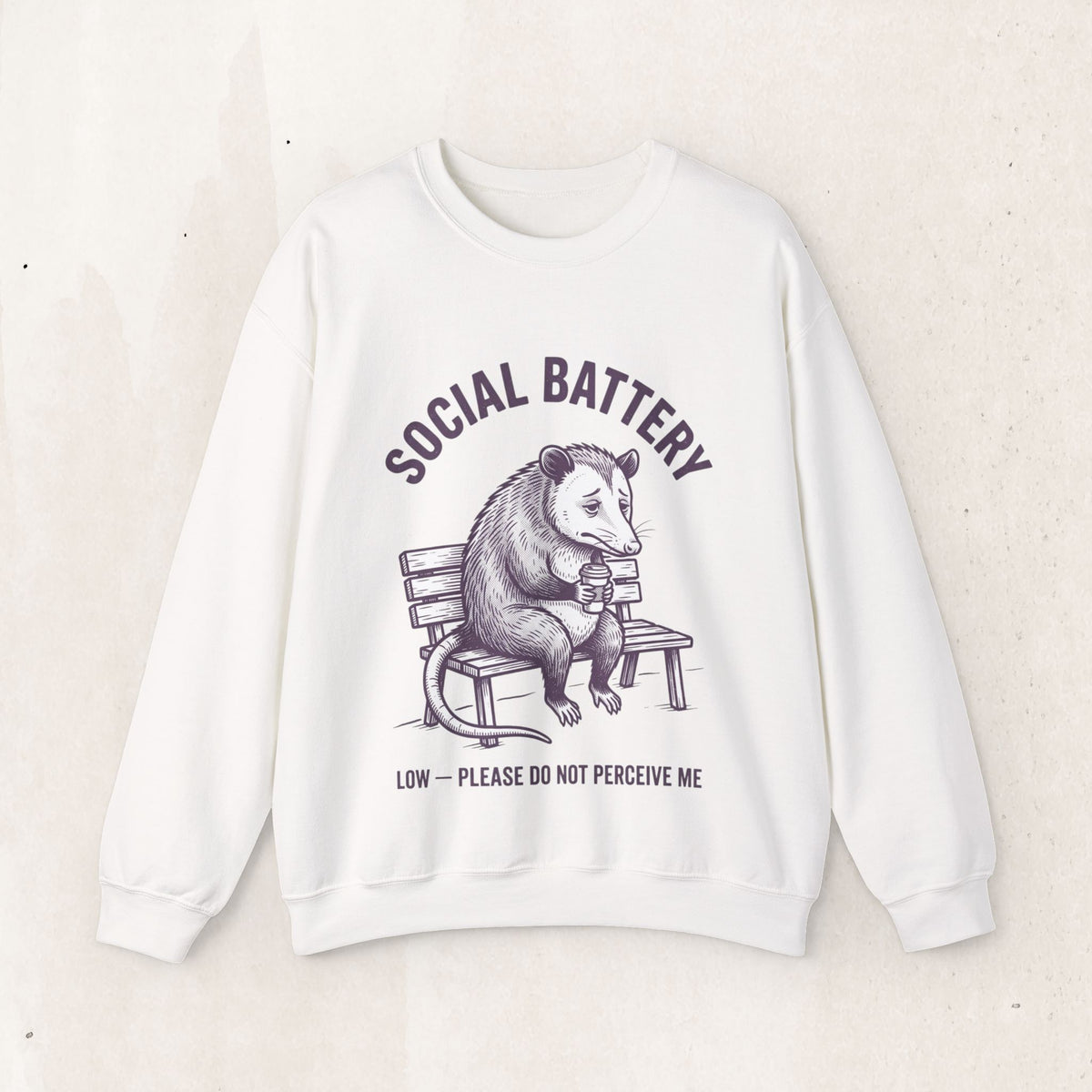 Social Battery Low Graphic Crewneck Sweatshirt