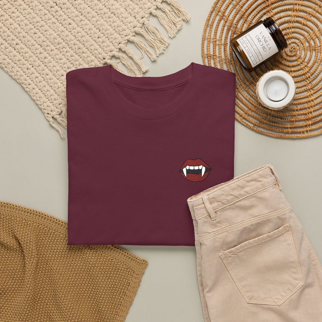 Embroidered Vampire Fangs Tee
