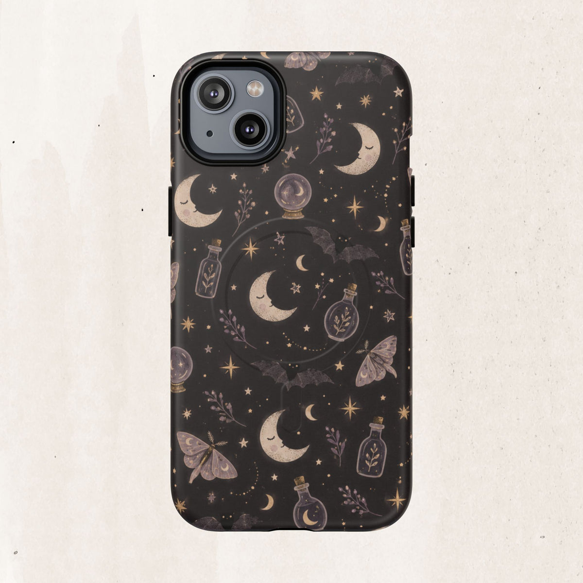 Moon & Moth Magnetic Phone Case — Celestial Protective Tough Case