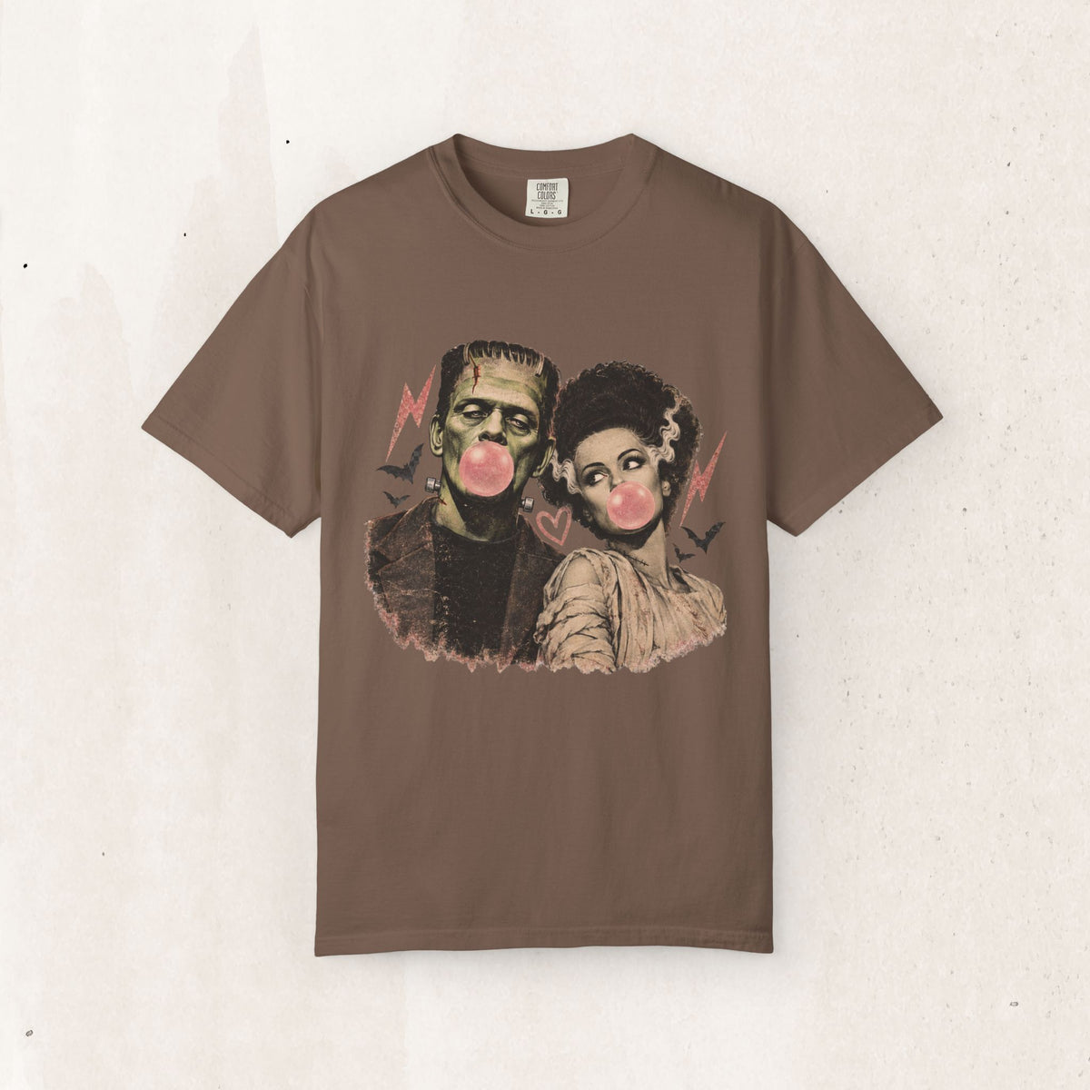 Frankenstein & Bride Bubblegum Vintage Tee – Espresso