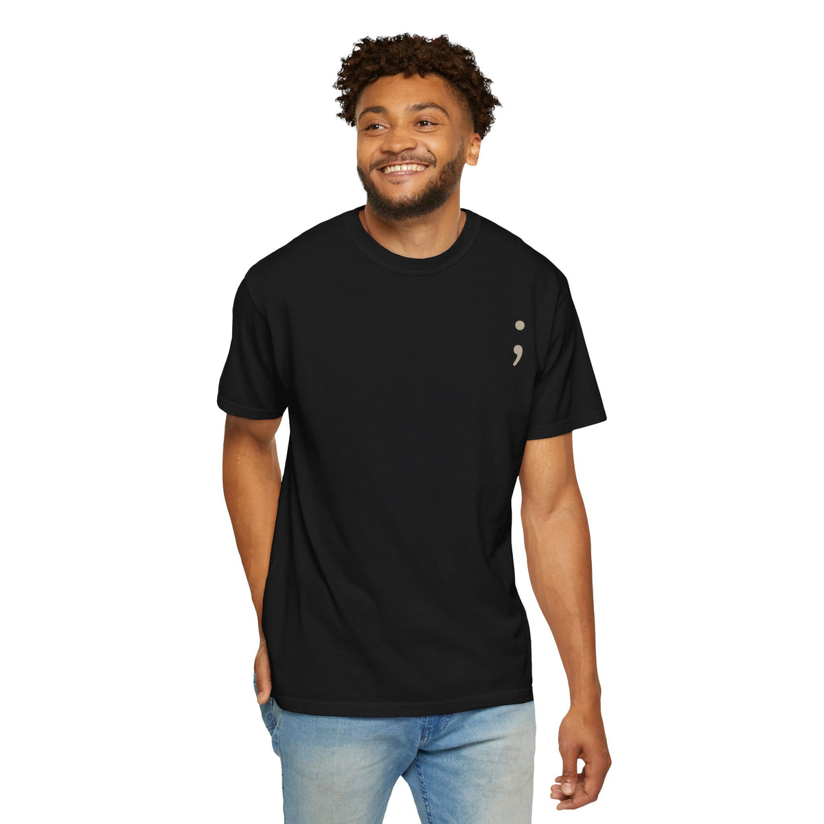 Please Stay; Semicolon T-Shirt | Suicide Awareness Back Print Tee