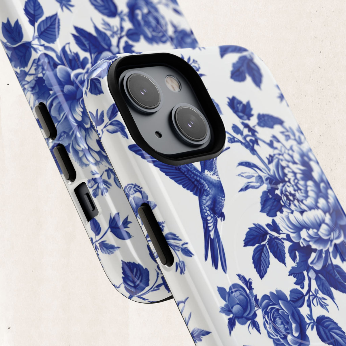 Blue Floral Bird Tough Magnetic Phone Case