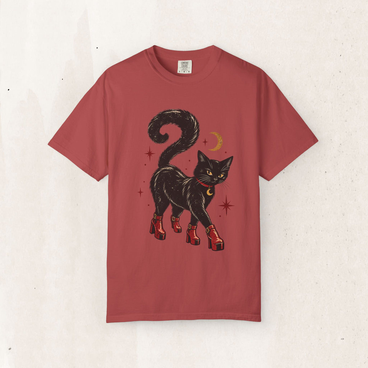 Witchy Cat in Red Boots - Graphic Tee
