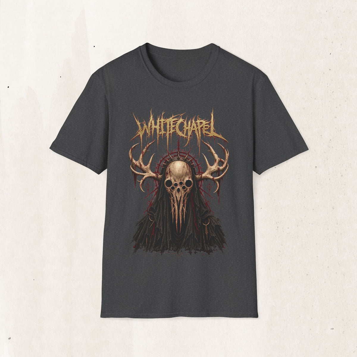 Whitechapel Graphic Tee – Dark Folklore Metal Band Shirt – Dark Heather