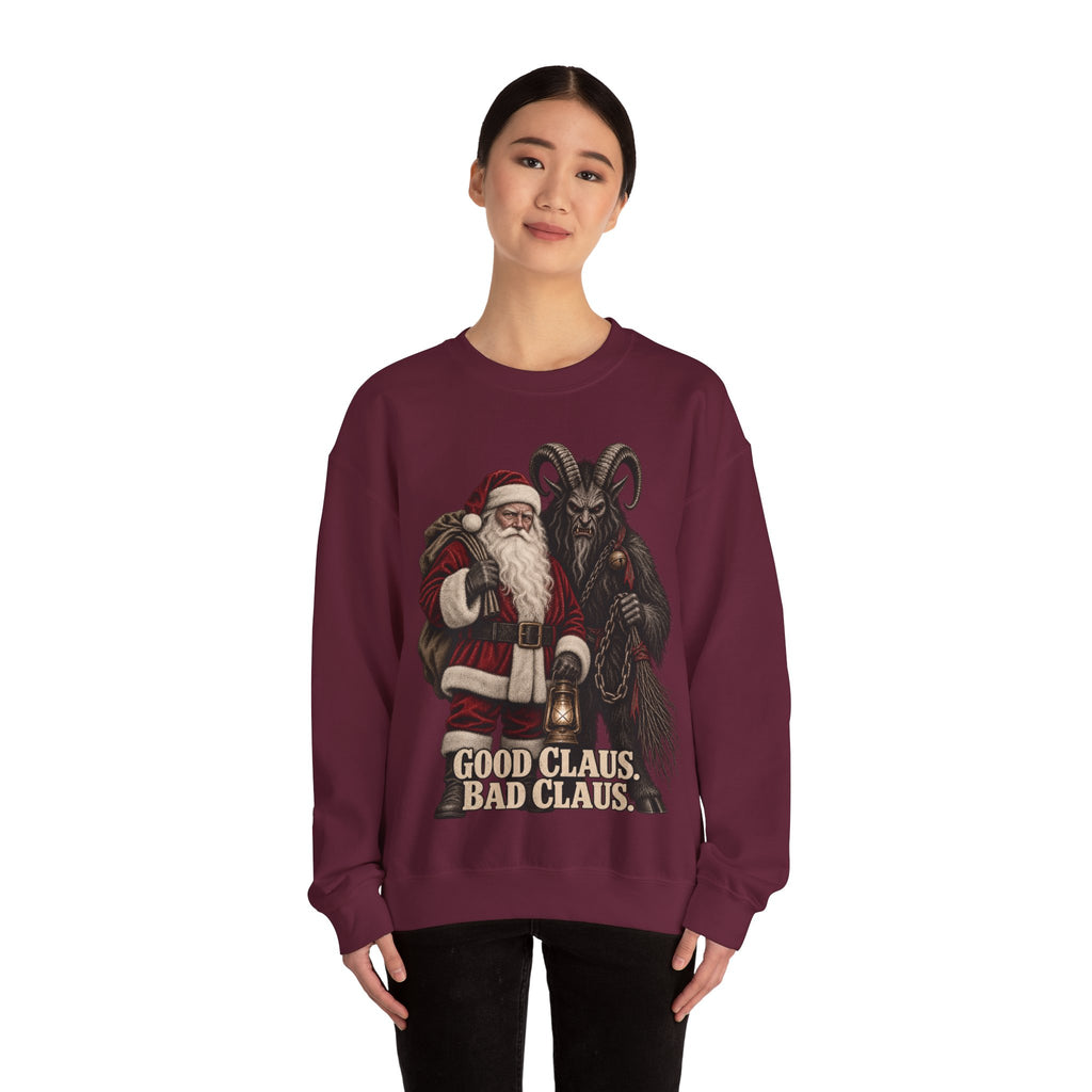 Krampus & Santa Claus Christmas Crewneck Sweater