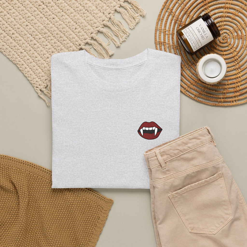 Embroidered Vampire Fangs Tee