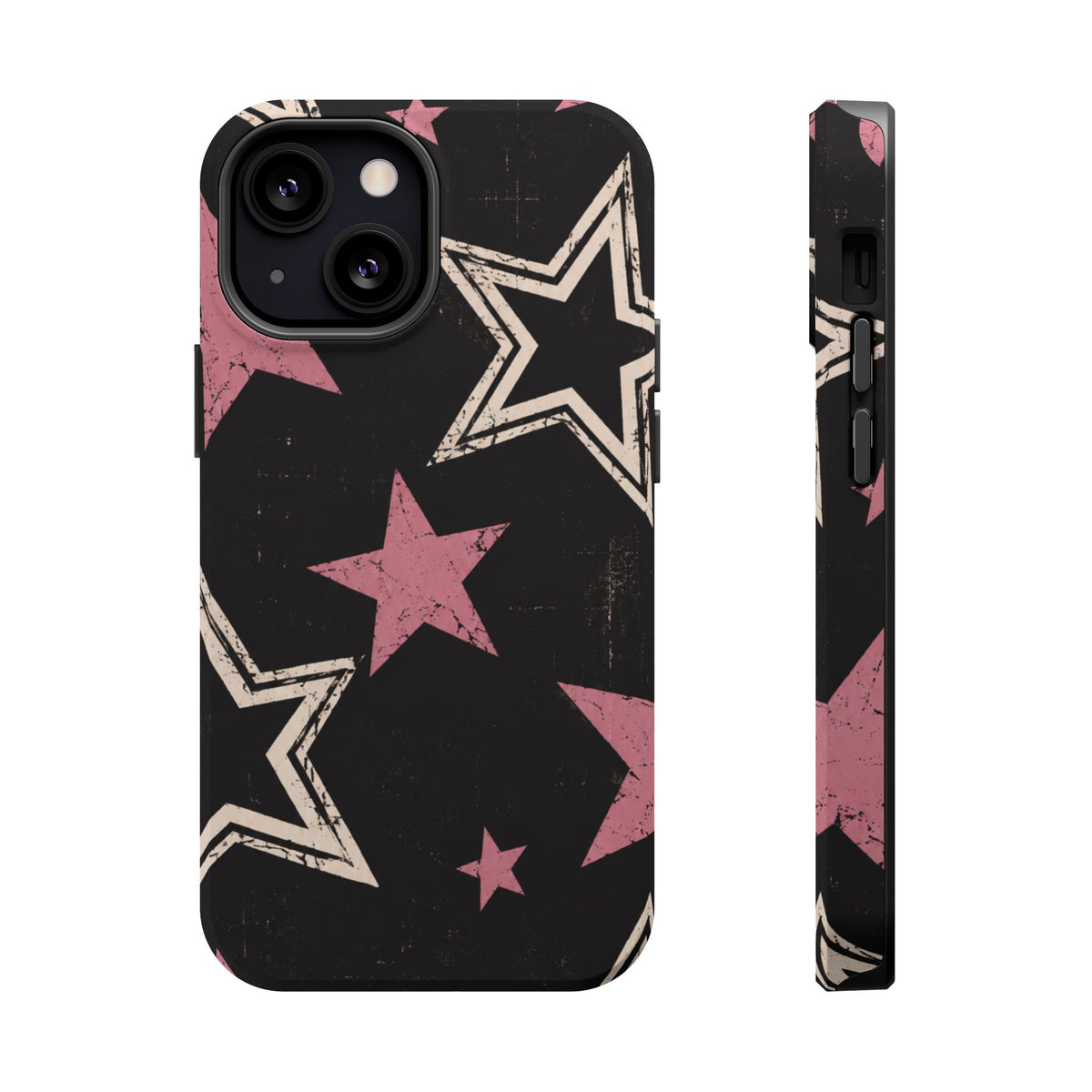Pink Retro Stars Magnetic Phone Case, alternate view
