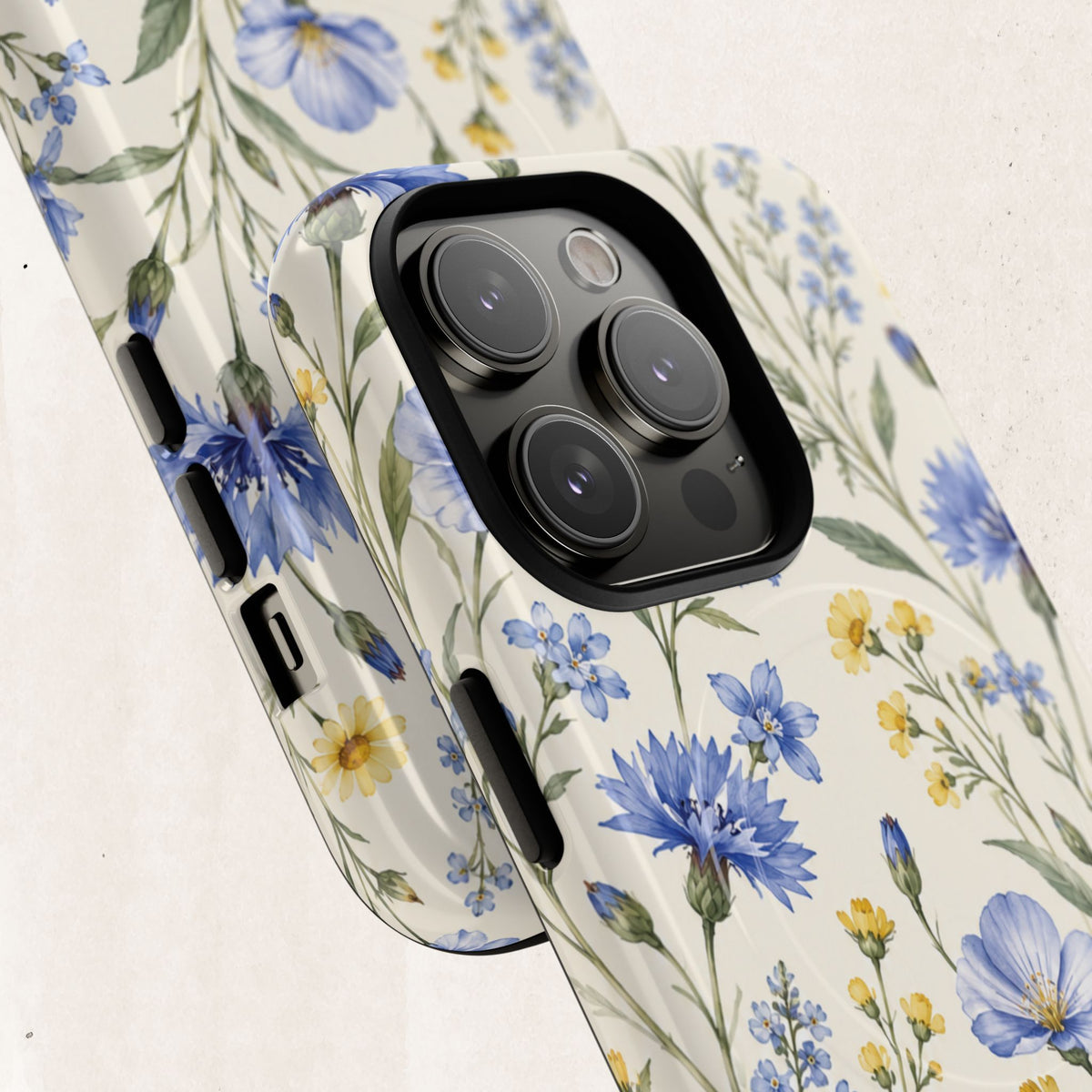 Floral Blue Cornflower  Magnetic Phone Case