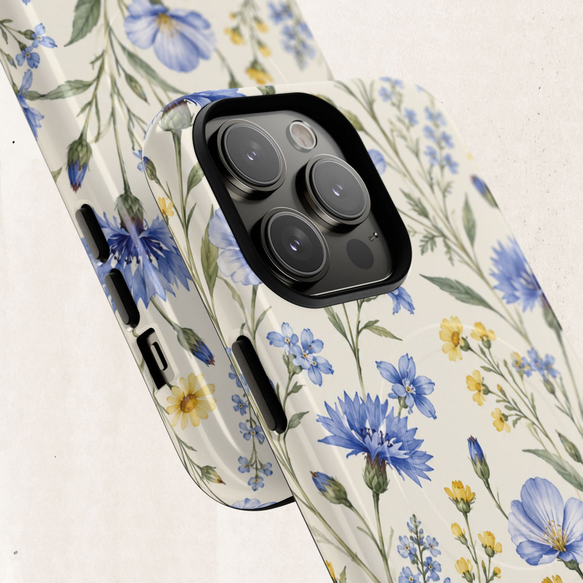 Floral Blue Cornflower  Magnetic Phone Case