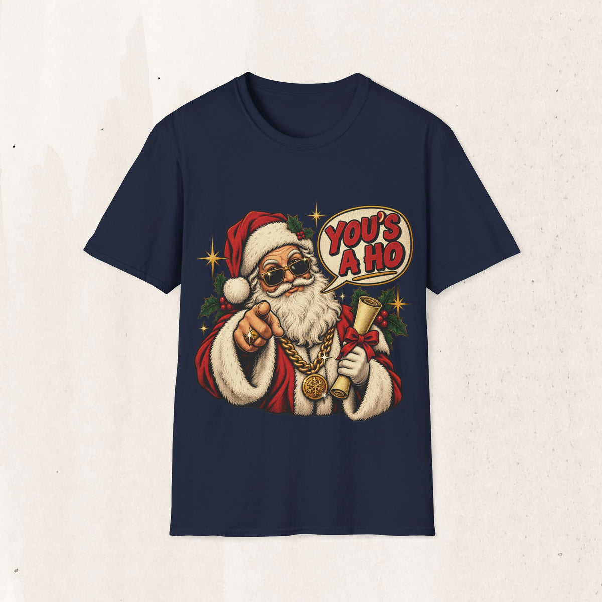 Santa Claus “You’s a Ho” Funny Christmas Tee