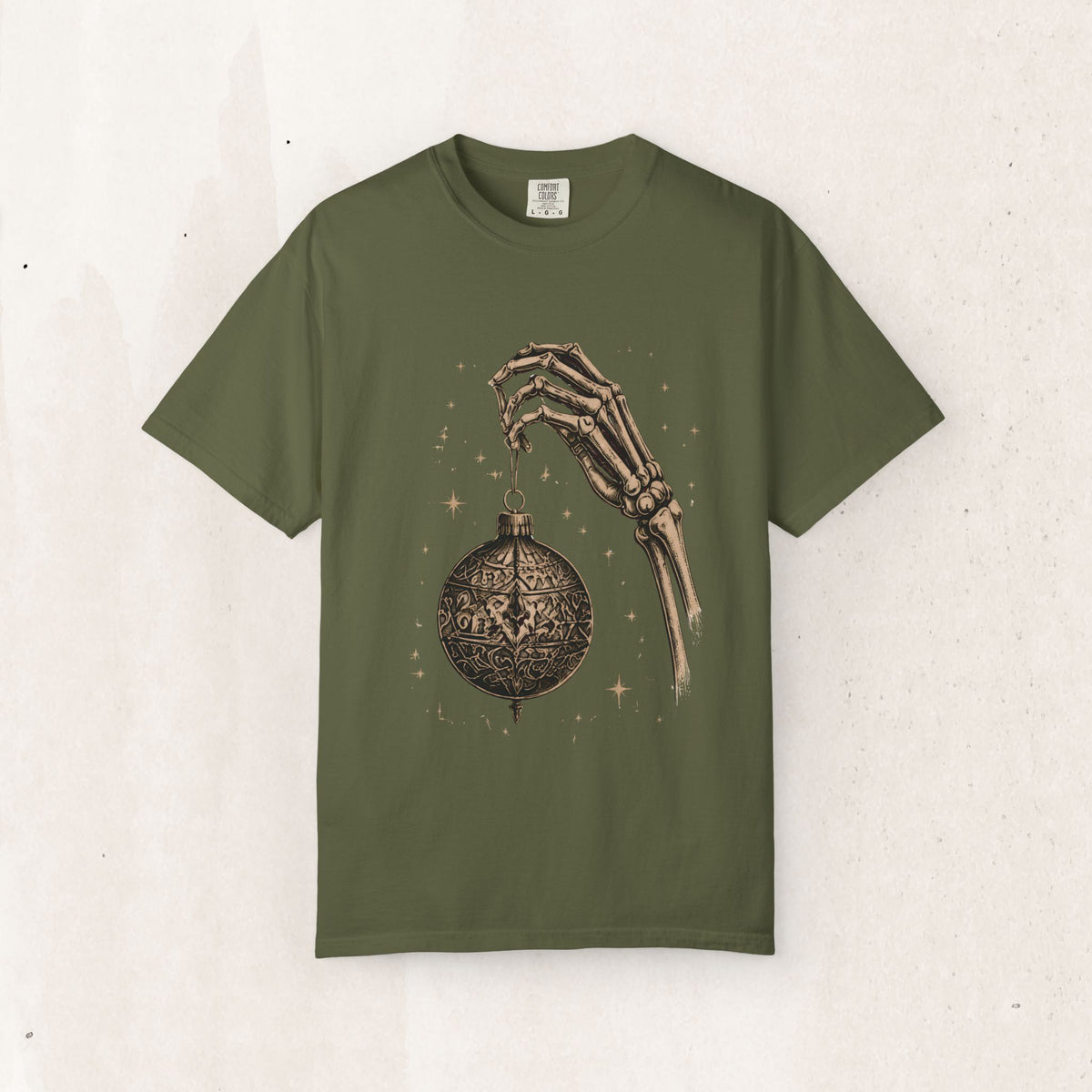 Skeleton Hand Holding Ornament Tee Printify