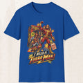 Turbo Man Graphic Tee – Jingle All The Way Christmas Movie Shirt – Royal