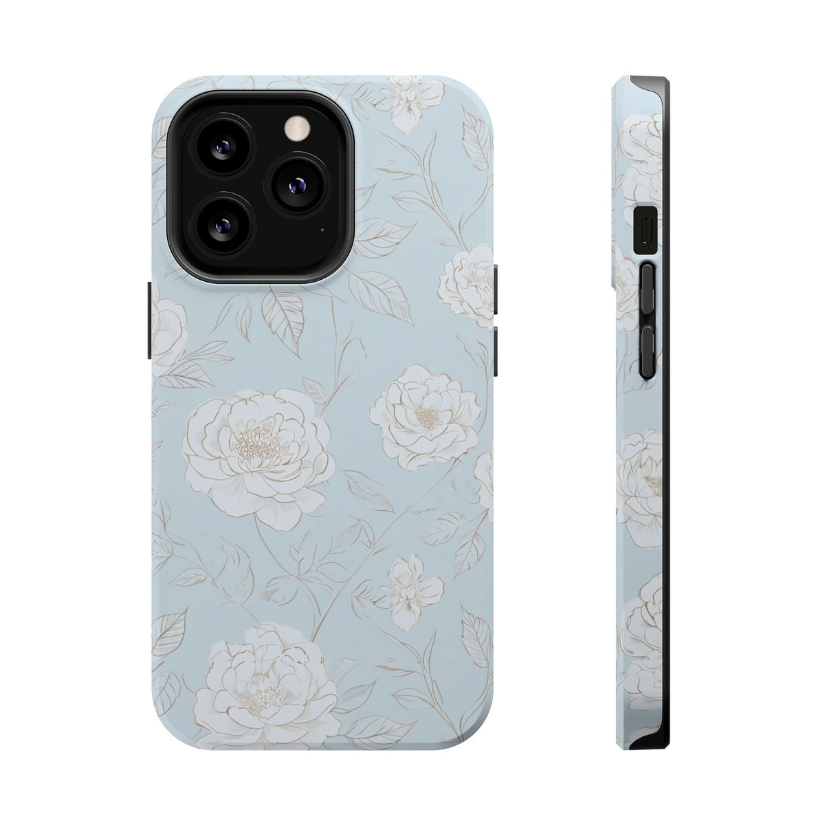 Blue Floral Magnetic Phone Case, alternate view