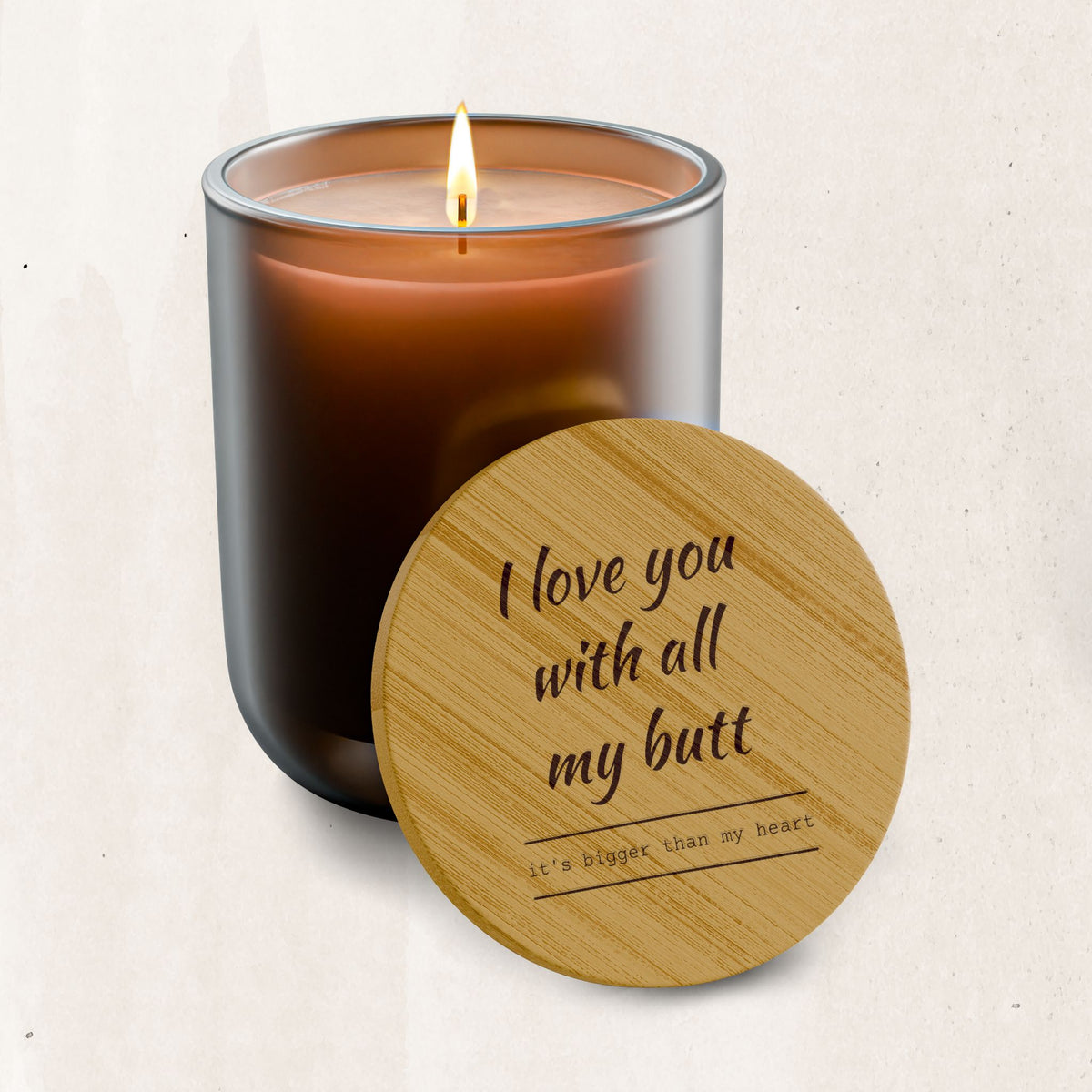 Engraved “I Love You With All My Butt” Scented Soy Candle (14 oz)
