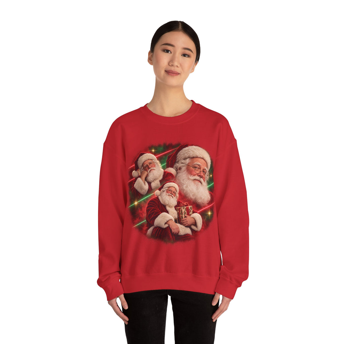 Vintage Santa 80s glamour portrait tacky Christmas sweatshirt