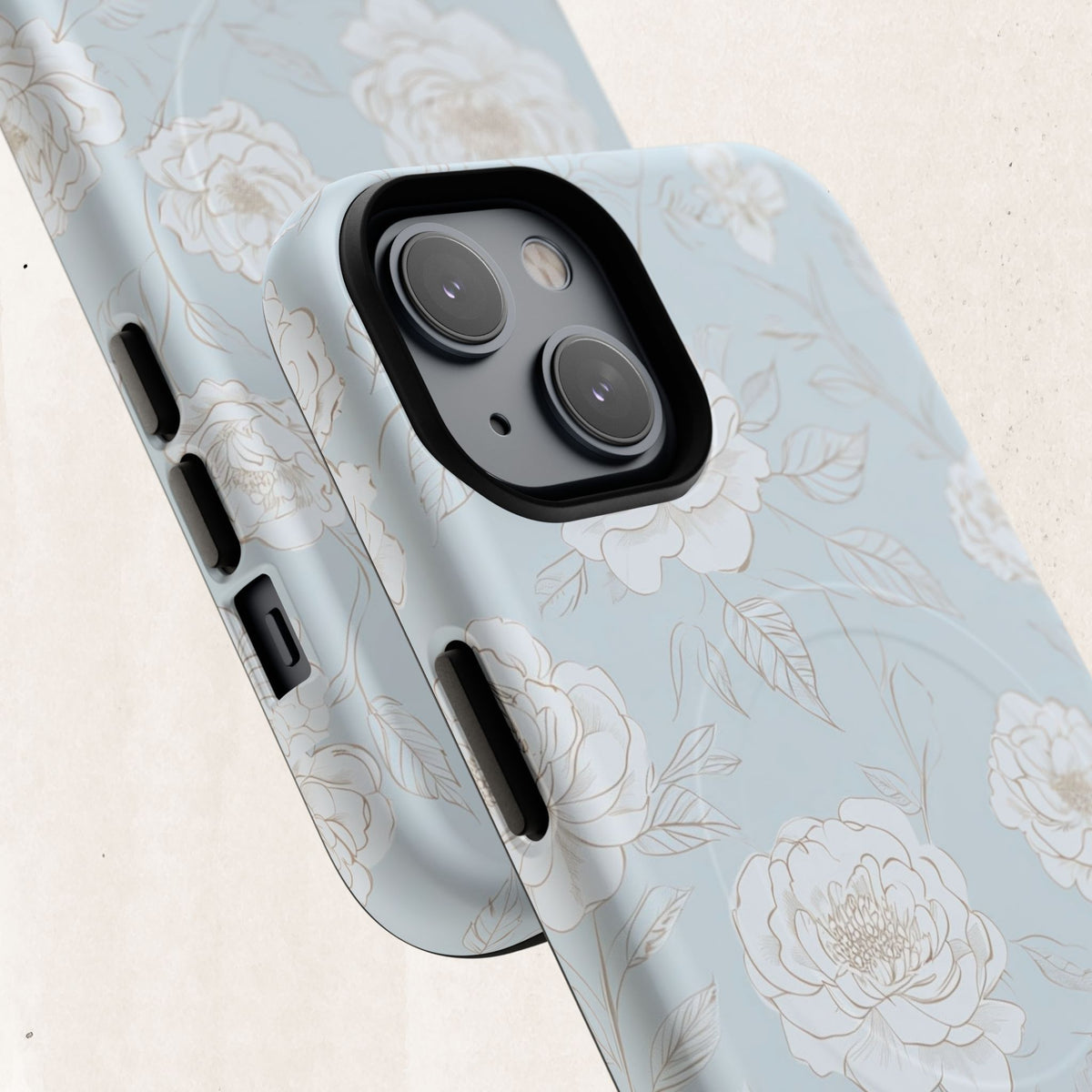 Blue Floral Tough Magnetic Phone Case
