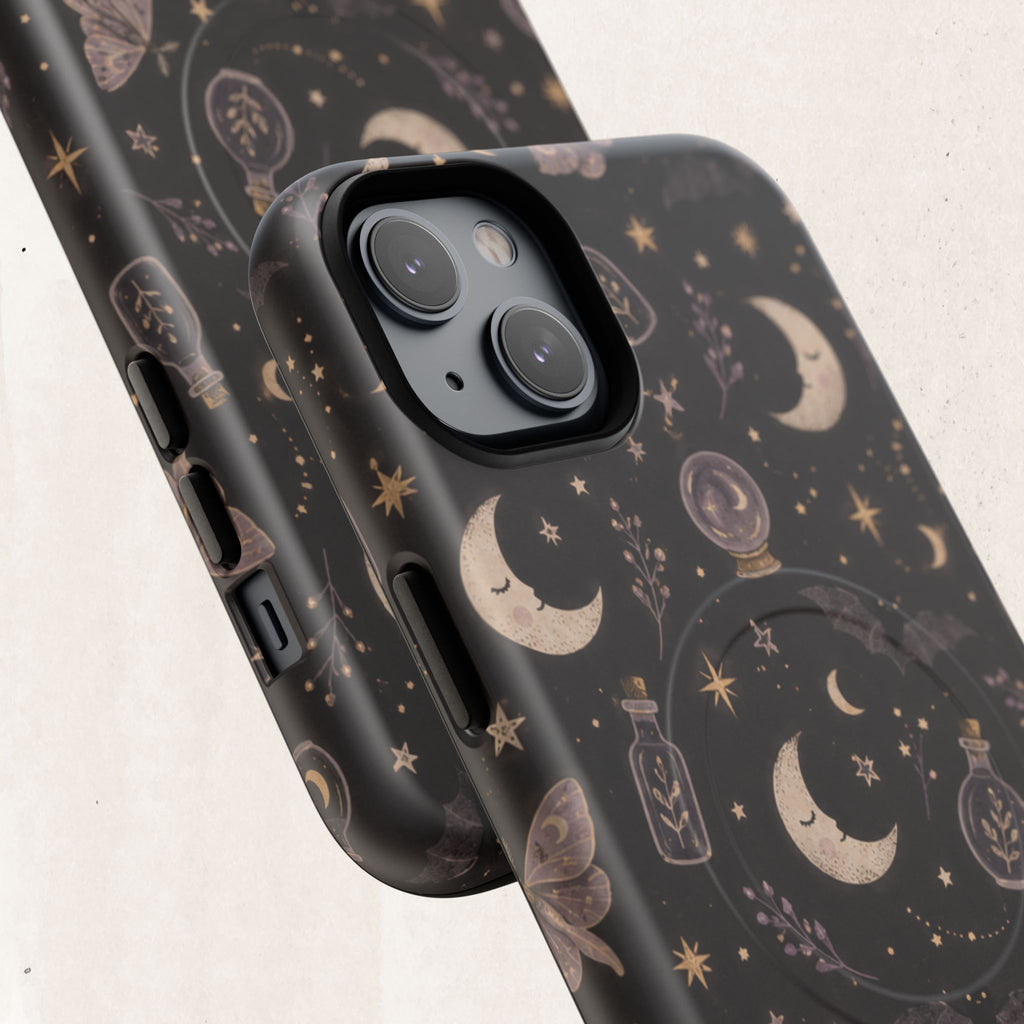 Moon & Moth Magnetic Phone Case — Celestial Protective Tough Case