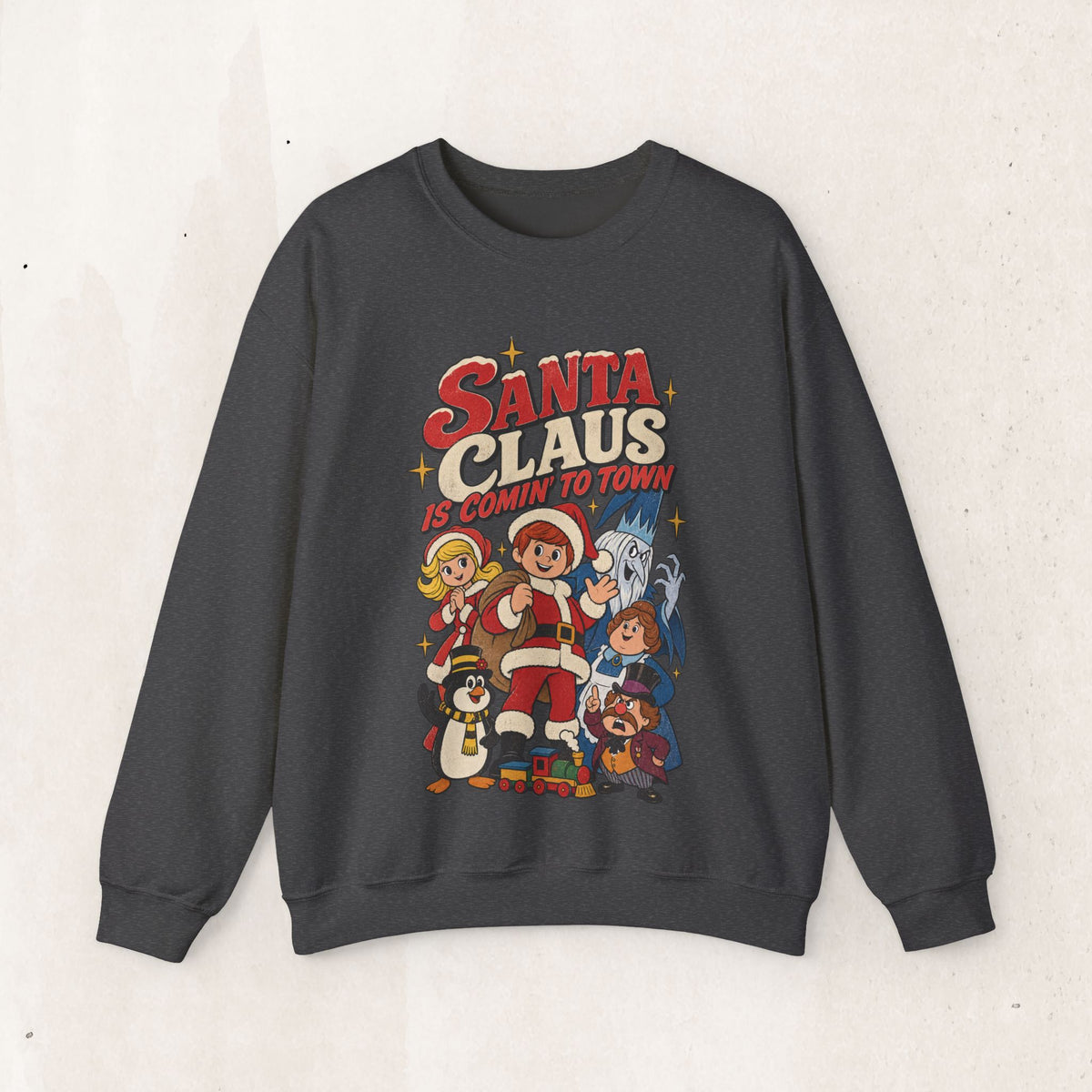 Santa Claus Is Comin' to Town Christmas Crewneck Sweatshirt