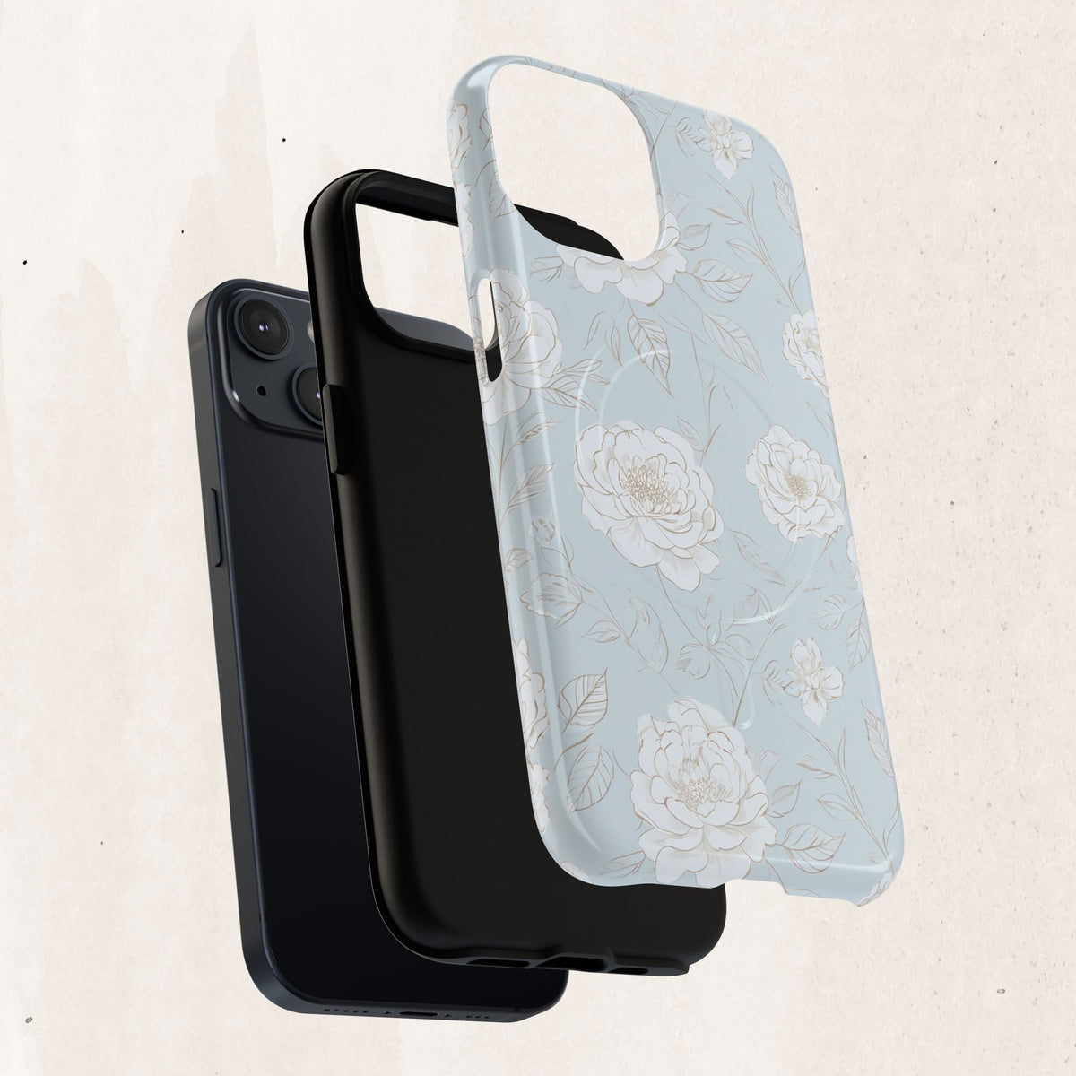 Blue Floral Tough Magnetic Phone Case