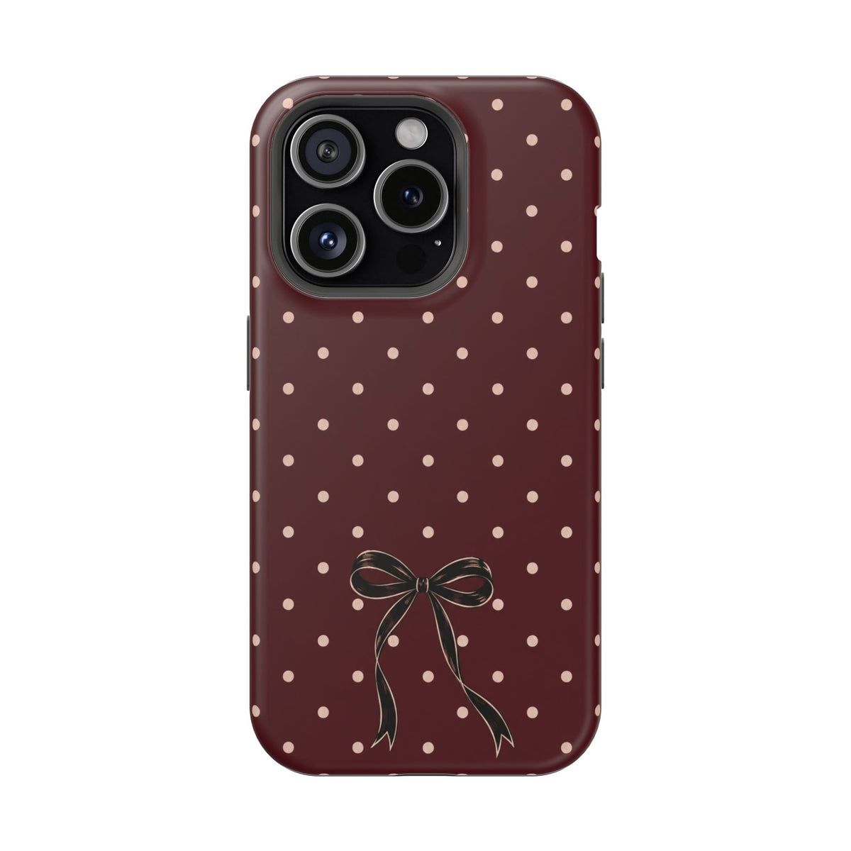 Burgundy Polka Dot Magnetic Phone Case, alternate view