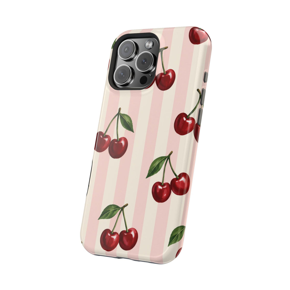 Cherry Stripe Magnetic Phone Case, alternate view