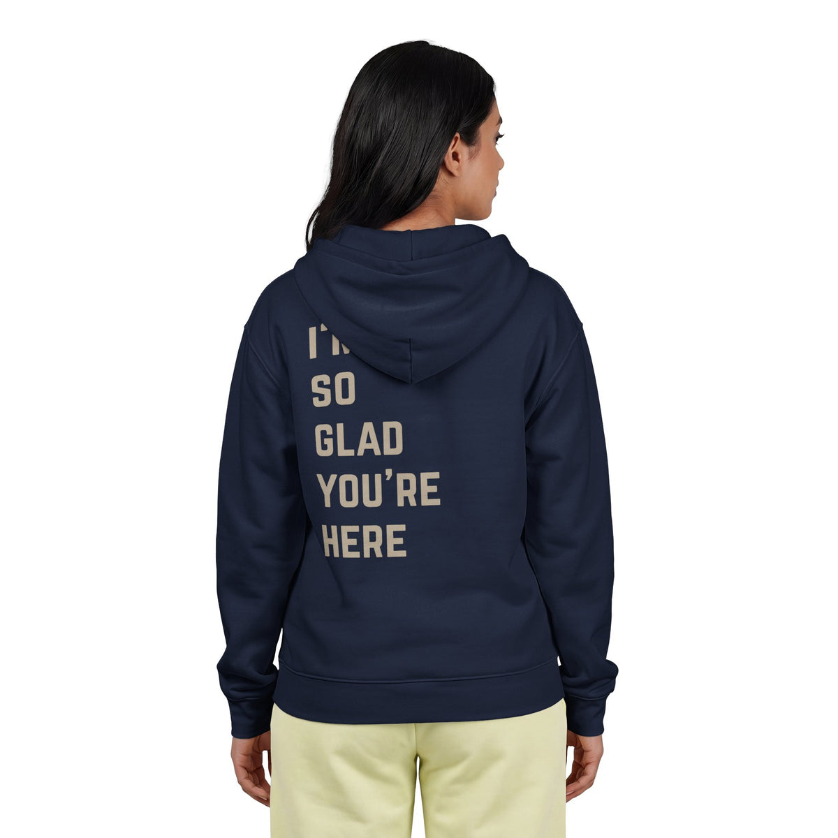 I'm So Glad You're Here Zip Up Hoodie | Suicide Awareness Back Print